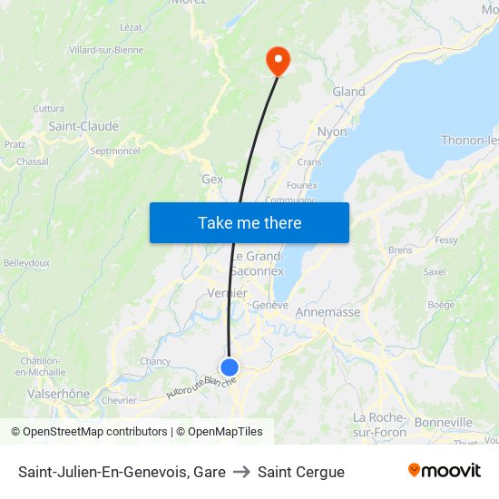 Saint-Julien-En-Genevois, Gare to Saint Cergue map