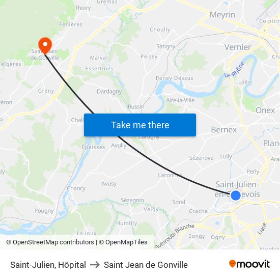 Saint-Julien, Hôpital to Saint Jean de Gonville map