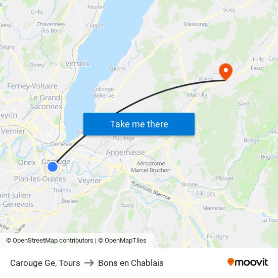 Carouge Ge, Tours to Bons en Chablais map