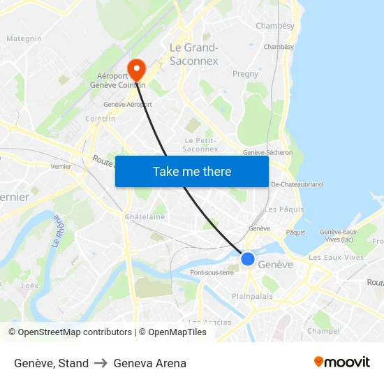 Genève, Stand to Geneva Arena map