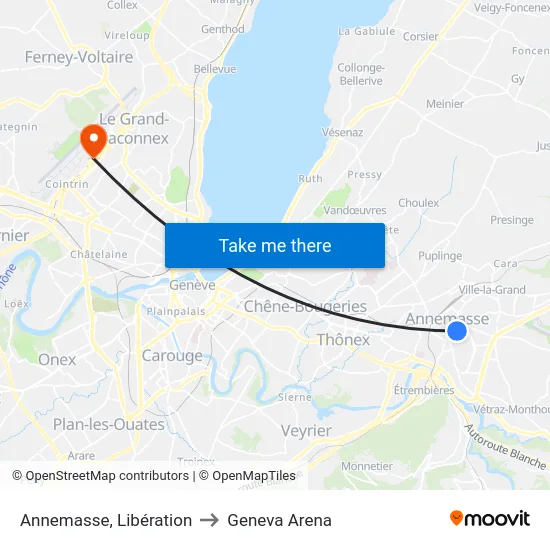 Annemasse, Annexion to Geneva Arena map