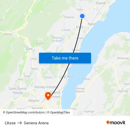 L'Asse to Geneva Arena map