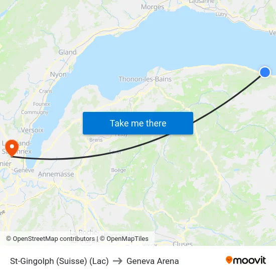 St-Gingolph (Suisse) (Lac) to Geneva Arena map