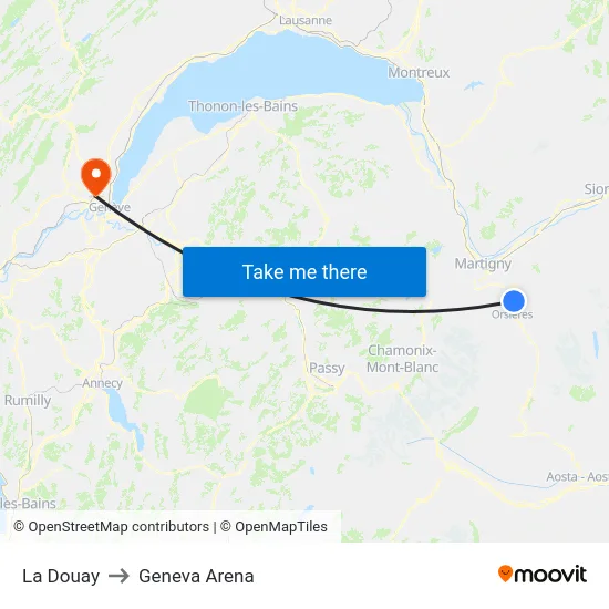 La Douay to Geneva Arena map