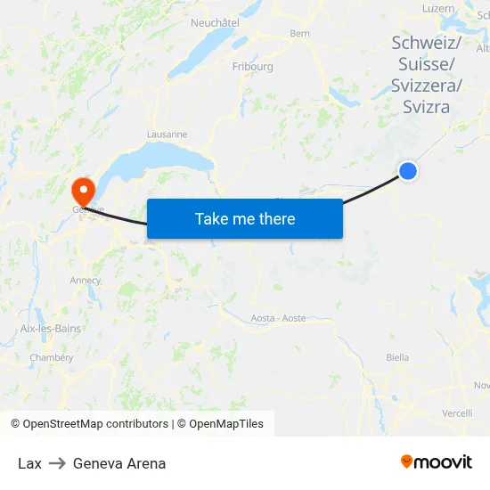 Lax to Geneva Arena map