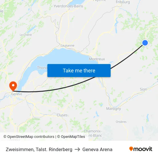 Zweisimmen, Talst. Rinderberg to Geneva Arena map