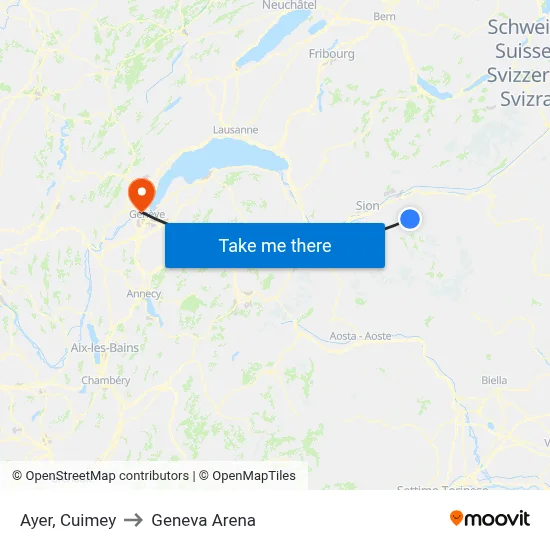 Ayer, Cuimey to Geneva Arena map