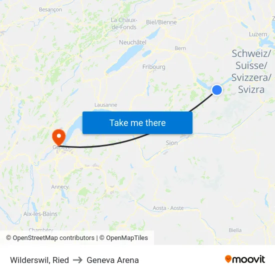 Wilderswil, Ried to Geneva Arena map