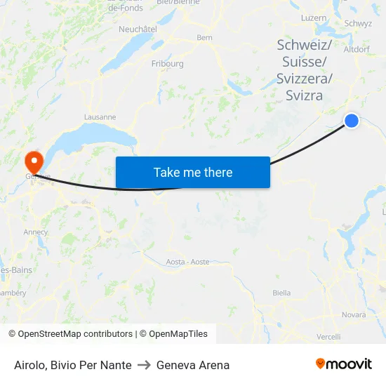 Airolo, Bivio Per Nante to Geneva Arena map