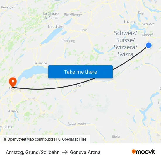 Amsteg, Grund/Seilbahn to Geneva Arena map