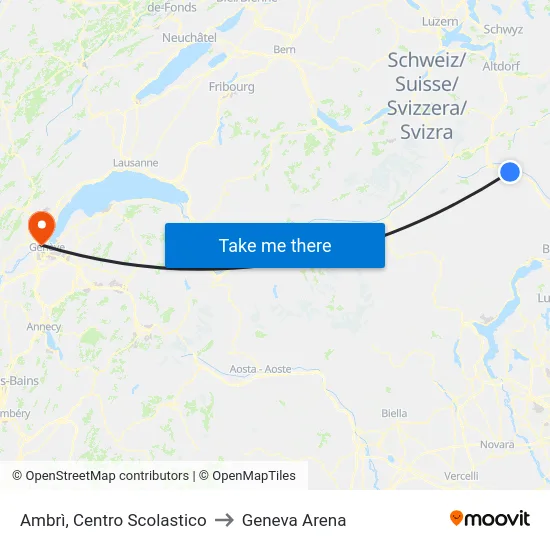 Ambrì, Centro Scolastico to Geneva Arena map