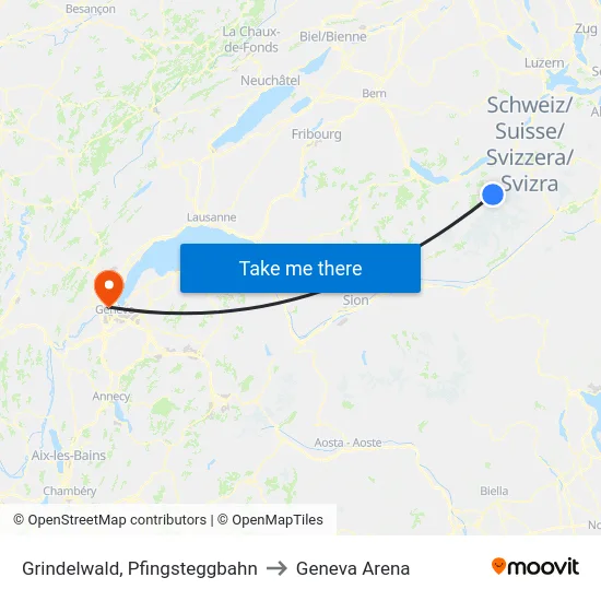 Grindelwald, Pfingsteggbahn to Geneva Arena map