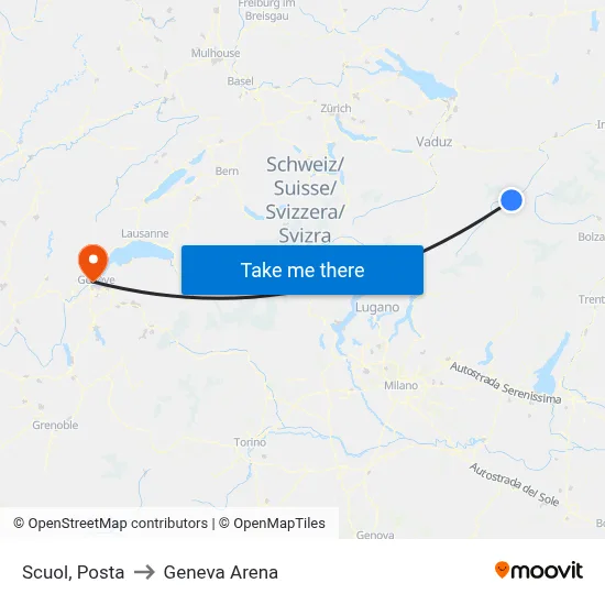 Scuol, Posta to Geneva Arena map