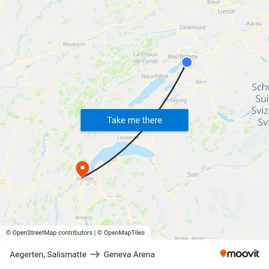 Aegerten, Salismatte to Geneva Arena map