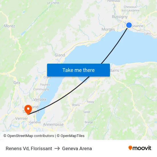 Renens Vd, Florissant to Geneva Arena map