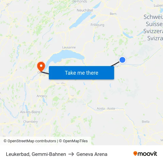 Leukerbad, Gemmi-Bahnen to Geneva Arena map