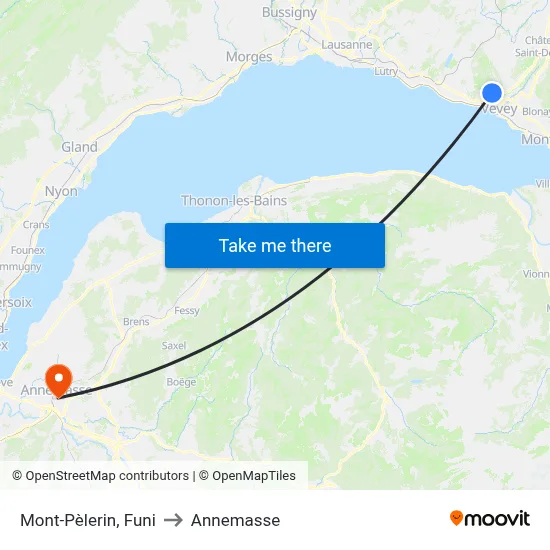 Mont-Pèlerin, Funi to Annemasse map