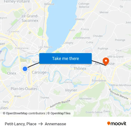 Petit-Lancy, Place to Annemasse map