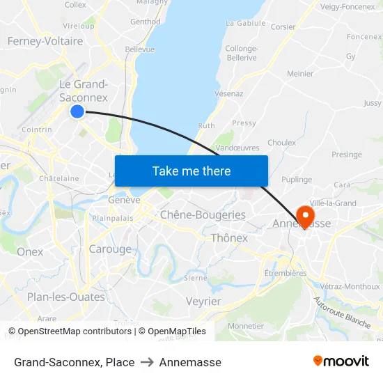 Grand-Saconnex, Place to Annemasse map