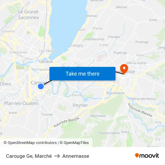 Carouge Ge, Marché to Annemasse map