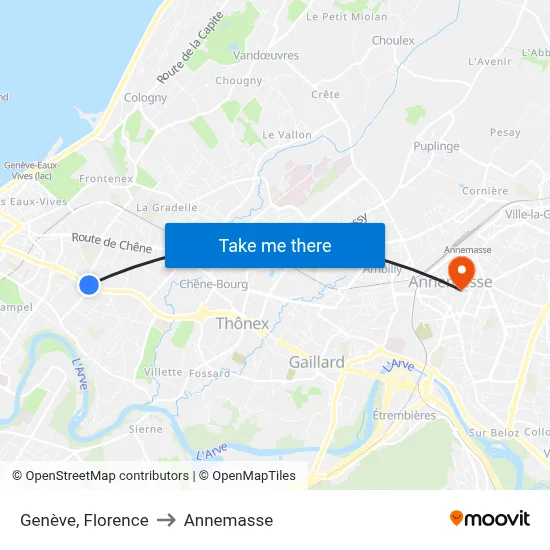 Genève, Florence to Annemasse map