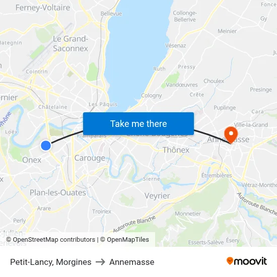 Petit-Lancy, Morgines to Annemasse map