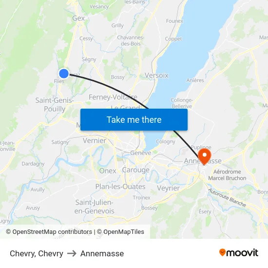 Chevry, Chevry to Annemasse map