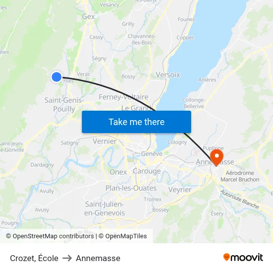 Crozet, École to Annemasse map