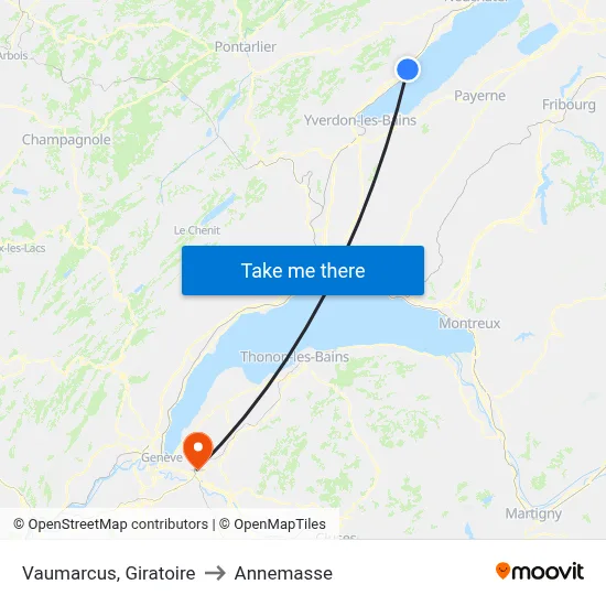 Vaumarcus, Giratoire to Annemasse map