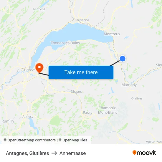 Antagnes, Glutières to Annemasse map