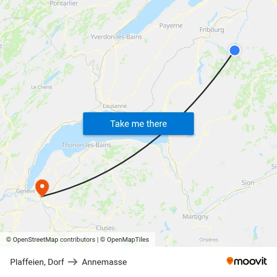 Plaffeien, Dorf to Annemasse map