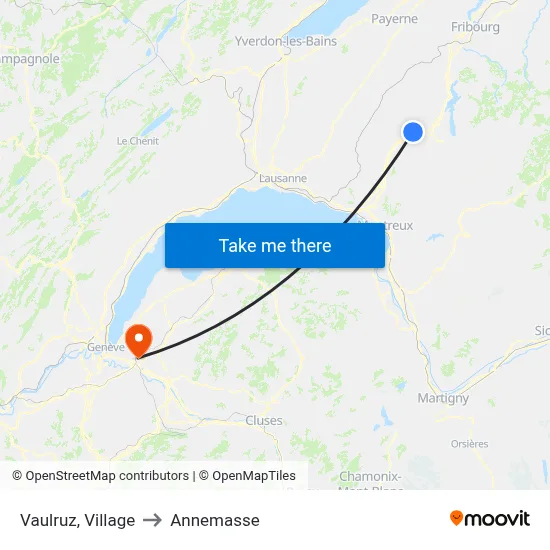 Vaulruz, Village to Annemasse map
