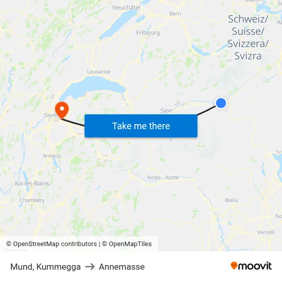 Mund, Kummegga to Annemasse map