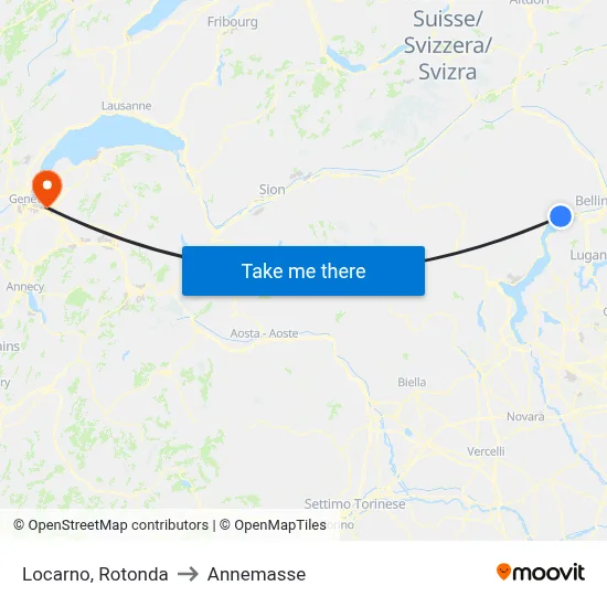 Locarno, Rotonda to Annemasse map
