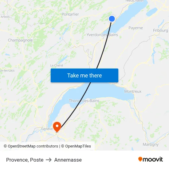 Provence, Poste to Annemasse map