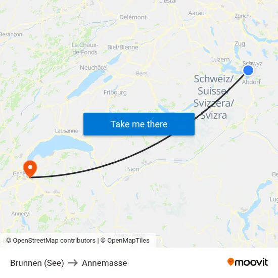 Brunnen (See) to Annemasse map