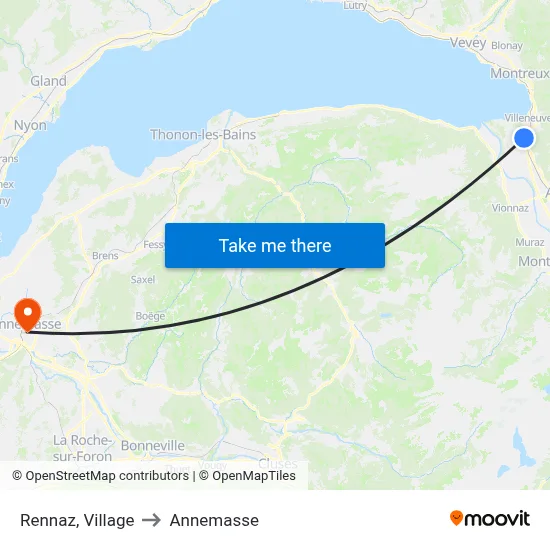 Rennaz, Village to Annemasse map