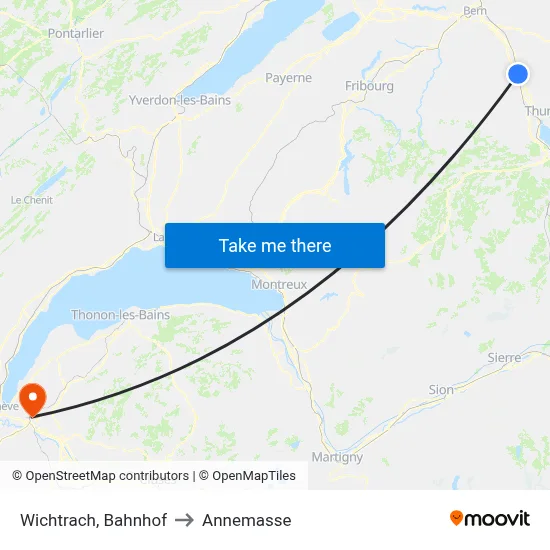 Wichtrach, Bahnhof to Annemasse map