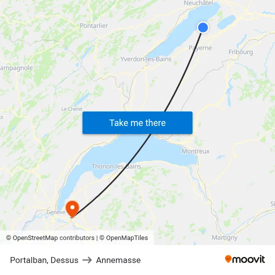 Portalban, Dessus to Annemasse map
