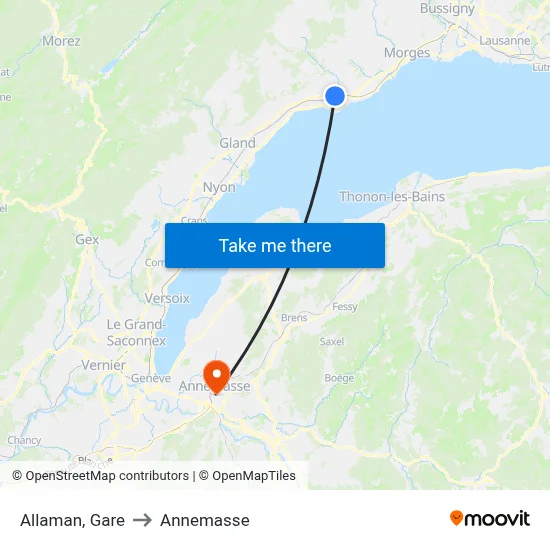 Allaman, Gare to Annemasse map