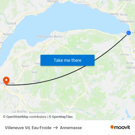 Villeneuve Vd, Eau-Froide to Annemasse map