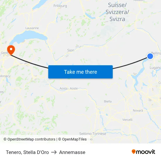 Tenero, Stella D'Oro to Annemasse map
