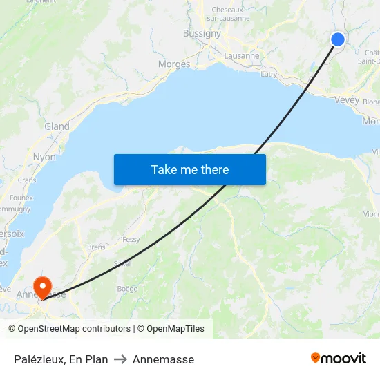 Palézieux, En Plan to Annemasse map