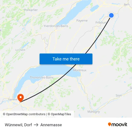 Wünnewil, Dorf to Annemasse map