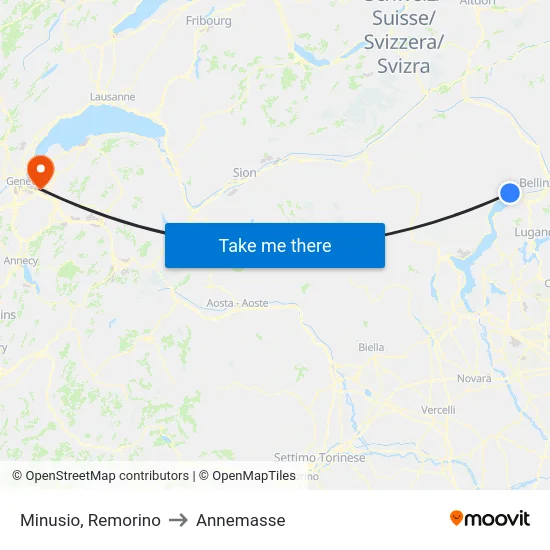 Minusio, Remorino to Annemasse map