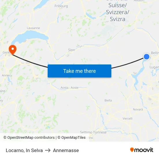 Locarno, In Selva to Annemasse map