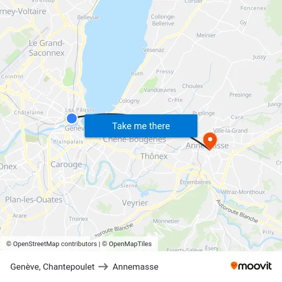 Genève, Chantepoulet to Annemasse map