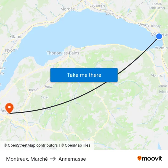 Montreux, Marché to Annemasse map