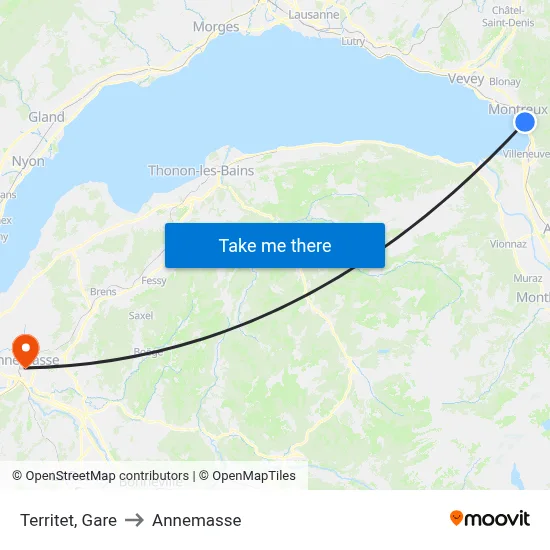Territet, Gare to Annemasse map