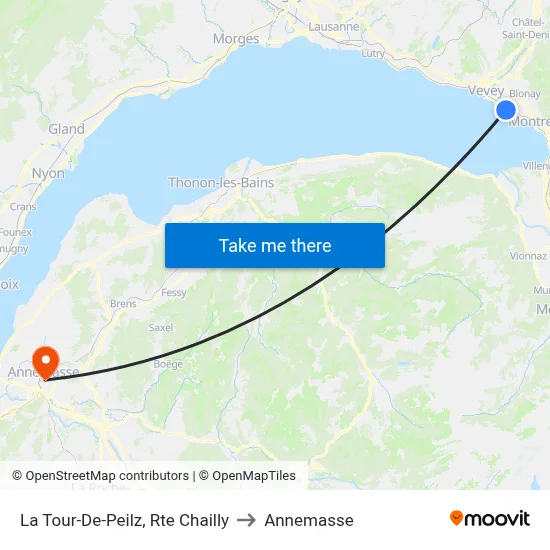 La Tour-De-Peilz, Rte Chailly to Annemasse map